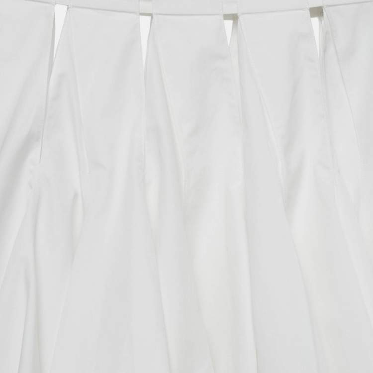 مملوكة مسبقًا Alaia White Cotton Cut-Out Flared Mini Skirt S