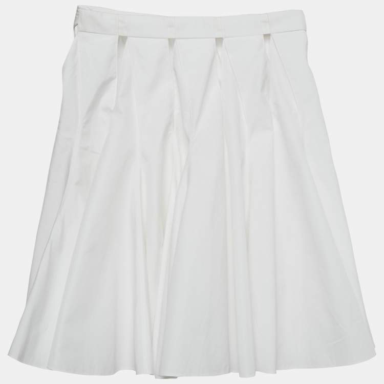 مملوكة مسبقًا Alaia White Cotton Cut-Out Flared Mini Skirt S
