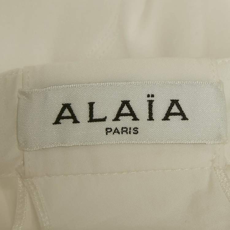 مملوكة مسبقًا Alaia White Cotton Cut-Out Flared Mini Skirt S