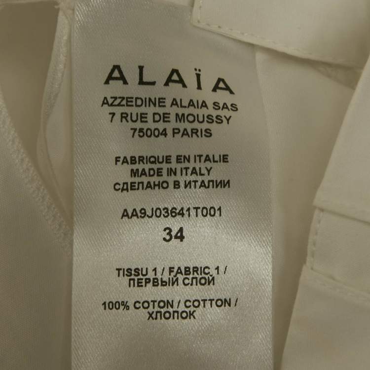 مملوكة مسبقًا Alaia White Cotton Cut-Out Flared Mini Skirt S