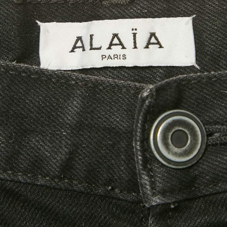 Pre Owned Alaia Black Denim High Rise Jeans S