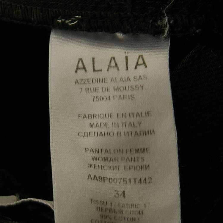 Pre Owned Alaia Black Denim High Rise Jeans S