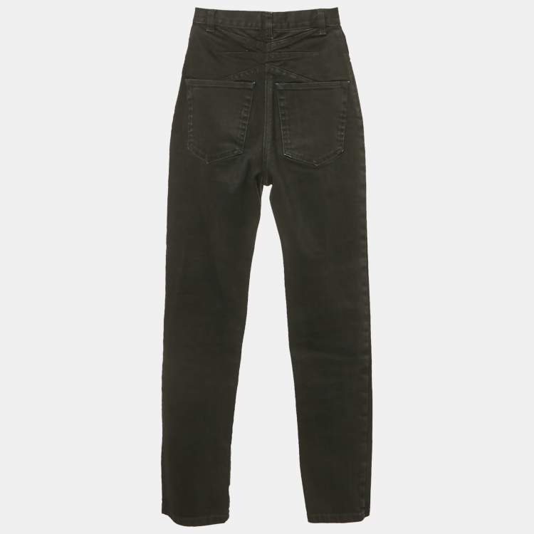 Pre Owned Alaia Black Denim High Rise Jeans S