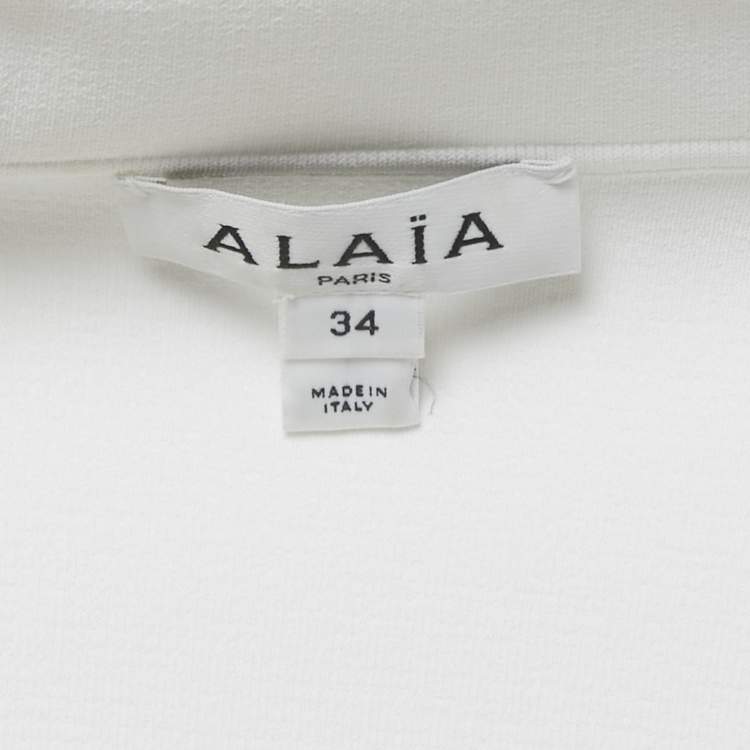 مملوكة مسبقًا Alaia White Stretch Crepe Crop Top S