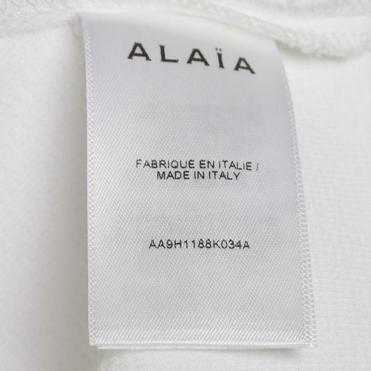 مملوكة مسبقًا Alaia White Stretch Crepe Crop Top S