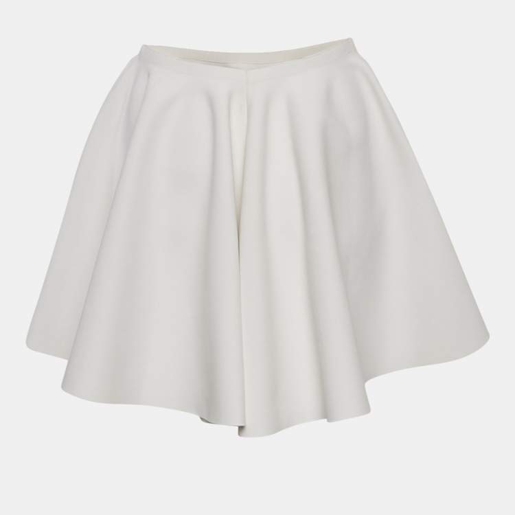 Pre Owned Alaia White Stretch Crepe Skater Mini Skirt S