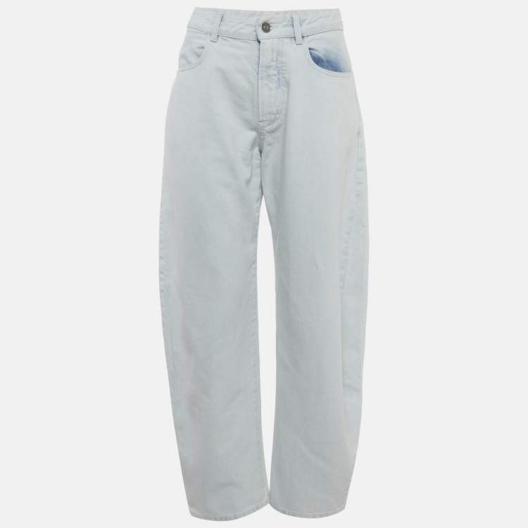 Pre Owned Alaia Blue Ice Denim Low Waist Round Jeans S Waist/26"