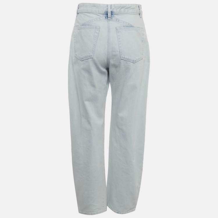 Pre Owned Alaia Blue Ice Denim Low Waist Round Jeans S Waist/26"