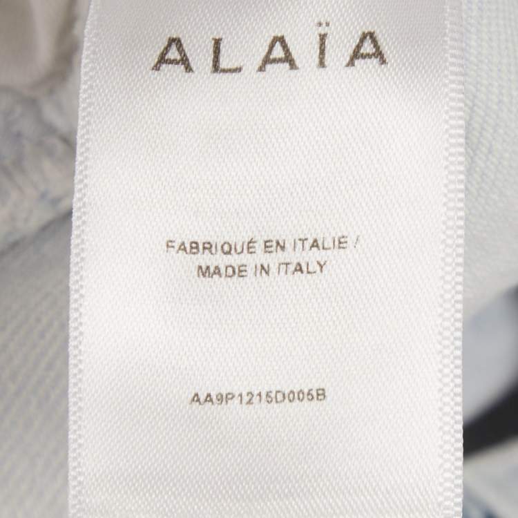 Pre Owned Alaia Blue Ice Denim Low Waist Round Jeans S Waist/26"
