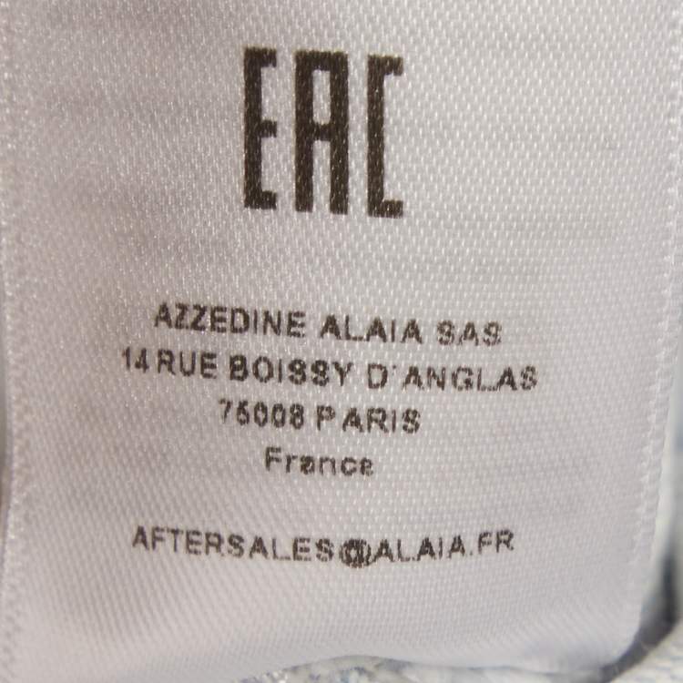 Pre Owned Alaia Blue Ice Denim Low Waist Round Jeans S Waist/26"