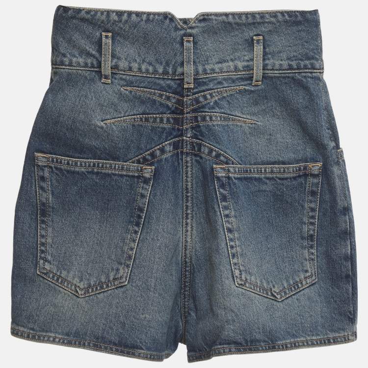 Pre Owned Alaia Blue Denim High-Rise Shorts S