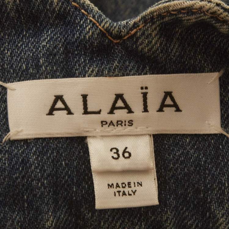 Pre Owned Alaia Blue Denim High-Rise Shorts S