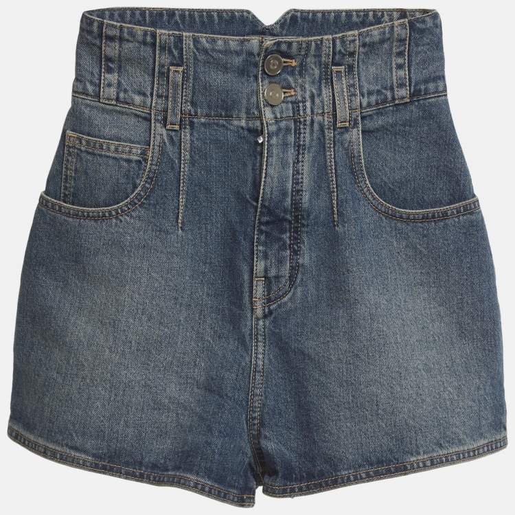 Pre Owned Alaia Blue Denim High-Rise Shorts S