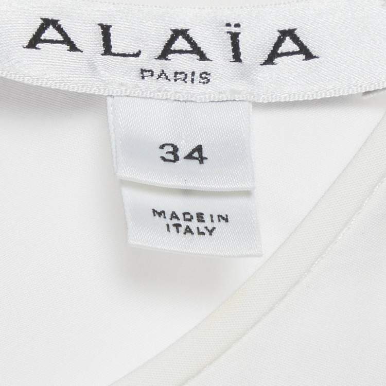 Pre Owned Alaia White Cotton Dickey Bodysuit S