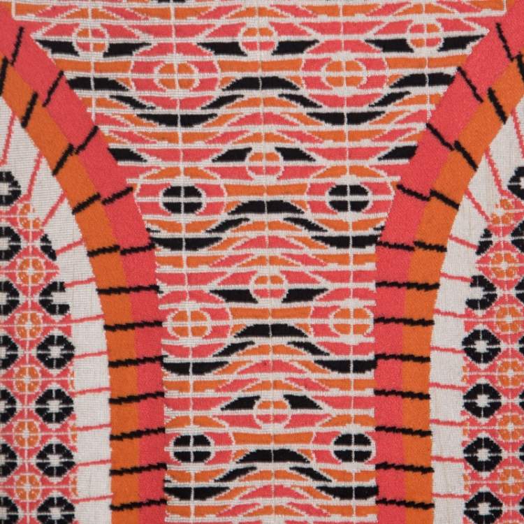 Pre Owned Alaia Multicolor Jacquard Patterned Knit Fit In Short Skirt M