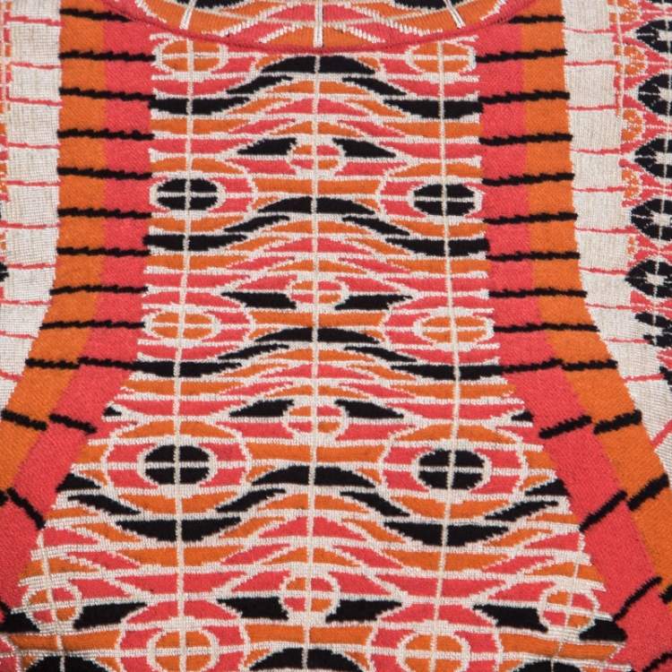 Pre Owned Alaia Multicolor Jacquard Patterned Knit Full Sleeve Top M