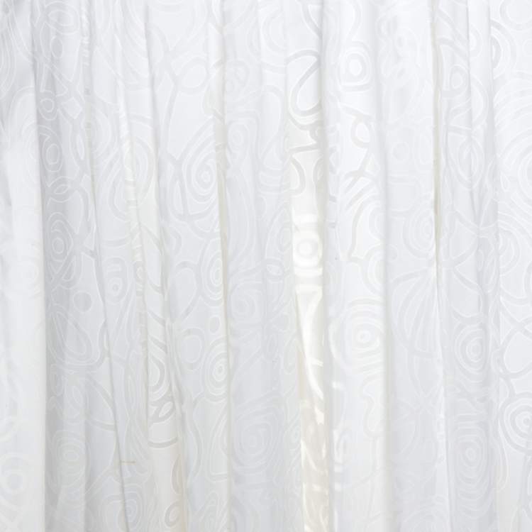 Pre Owned Alaia White Cotton Jacquard Flared Maxi Skirt M