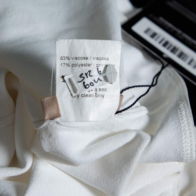 مملوكة مسبقًا Alaia White Jersey V-Neck Bodysuit M
