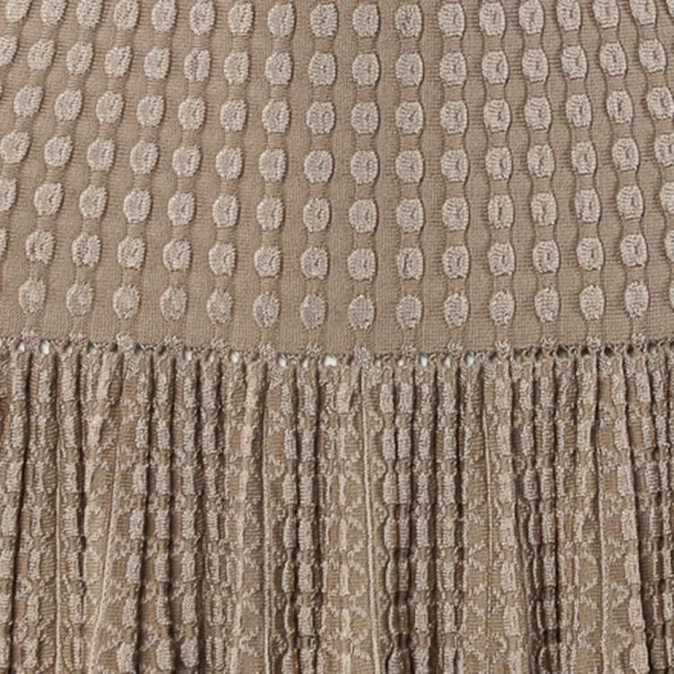 مملوكة مسبقًا Alaia Beige Dotted Wool Knit Fit & Flare Dress M