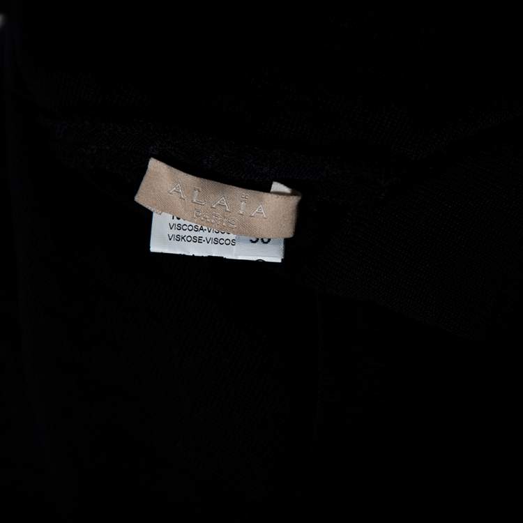 Pre Owned Alaia Black Knit Button Front Cropped Cardigan S