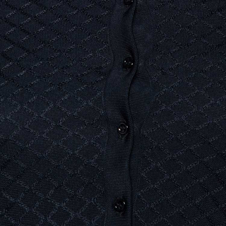Pre Owned Alaia Black Knit Button Front Cropped Cardigan S