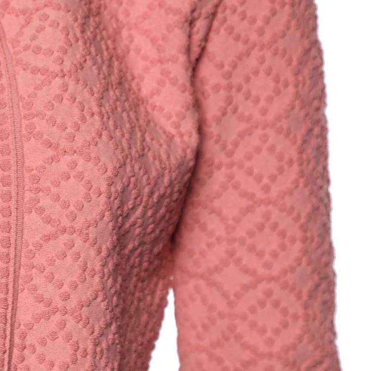 Pre Owned Alaia Pink Patterned Knit Cropped Shrug M