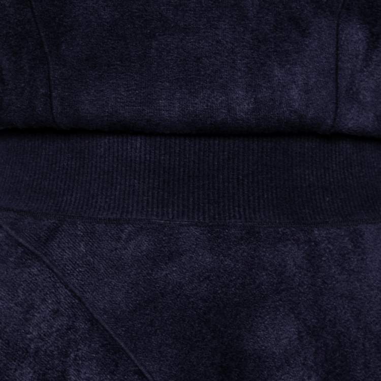 Pre Owned Alaia Blue Felt Knit Fit Flared Midi Dress S