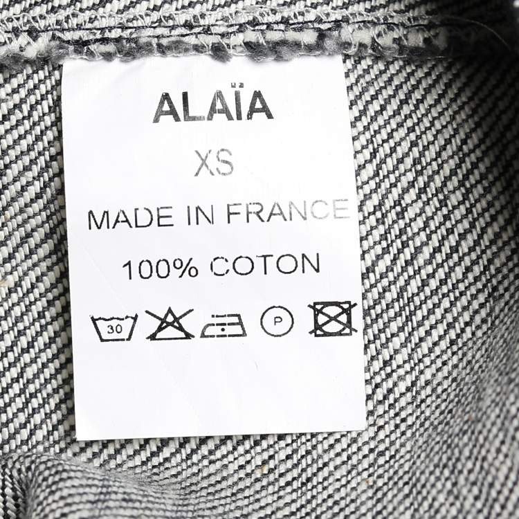 Pre Owned Alaia Blue Denim Asymmetric Skirt XS