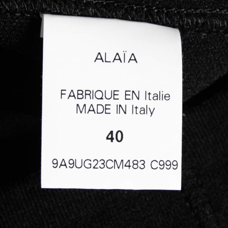 Pre Owned Alaia Black Wool Crew Neck Long Sleeve Oversized Top M