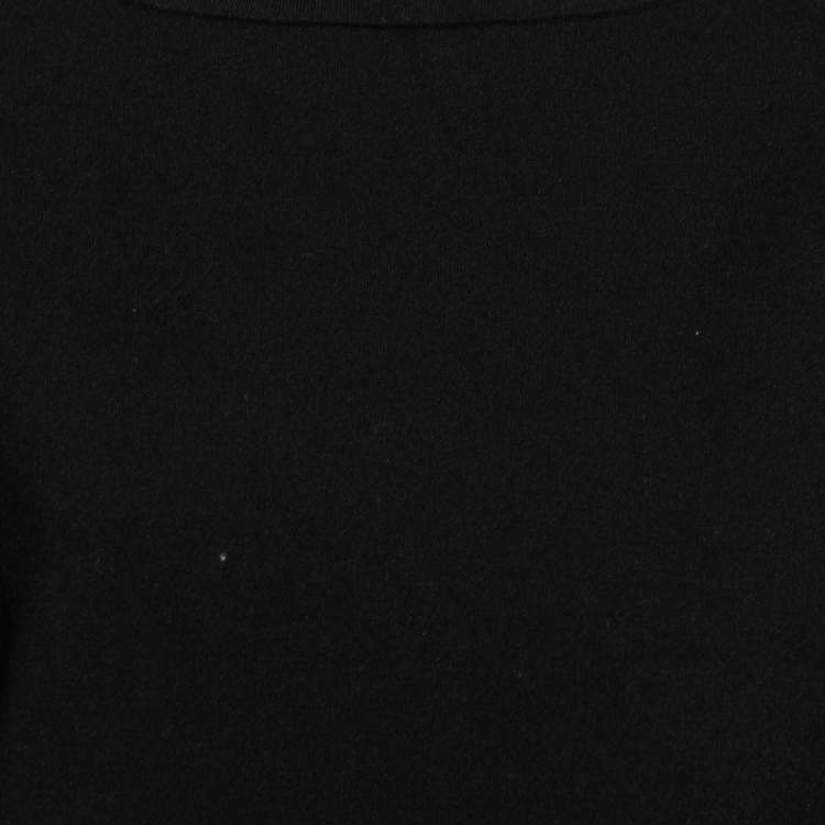 Pre Owned Alaia Black Wool Crew Neck Long Sleeve Oversized Top M