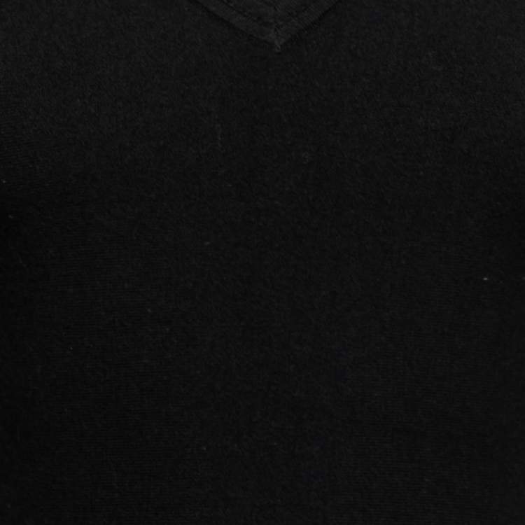 Pre Owned Alaia Black Wool Knit Sleeveless Flared Dress M