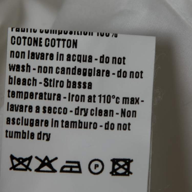 Pre Owned Alaia White Cotton Eyelet Tail Button Front Blouse M