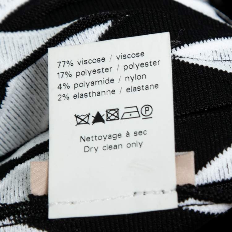 مملوكة مسبقًا Alaia Black & White Jacquard Knit Belize Origami Dress S