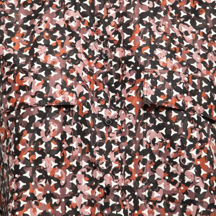 Pre Owned Alaia Multicolor Printed Silk Cropped Shirt M  