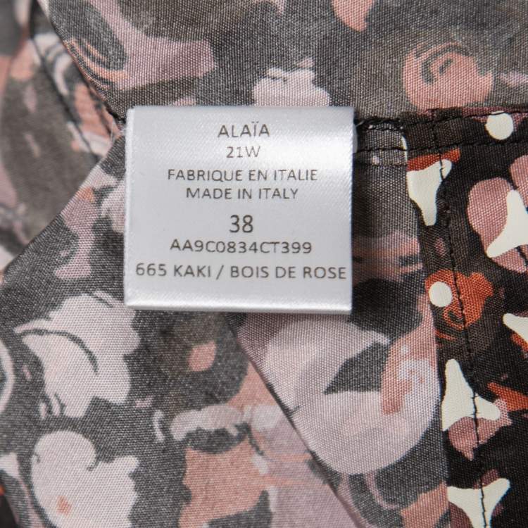 Pre Owned Alaia Multicolor Printed Silk Cropped Shirt M  