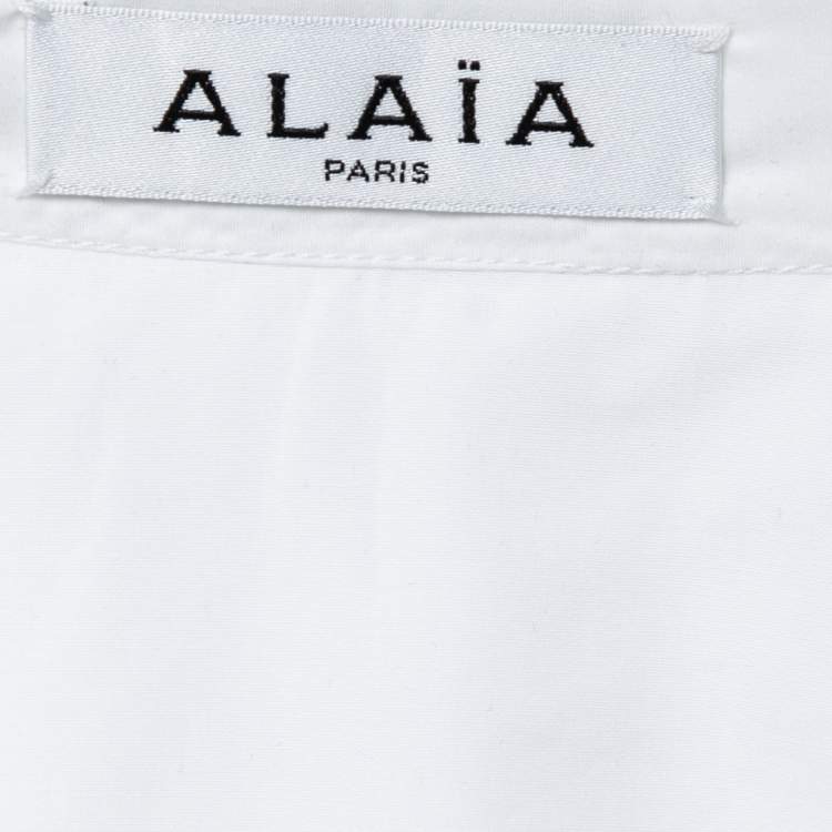 Pre Owned Alaia White Cotton Balloon Mini Skirt M