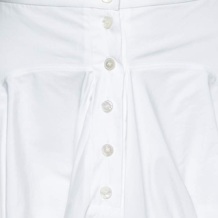 Pre Owned Alaia White Cotton Balloon Mini Skirt M