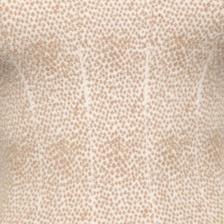 Pre Owned Alaia Beige Wool Blend Stretch Knit Skater Dress S