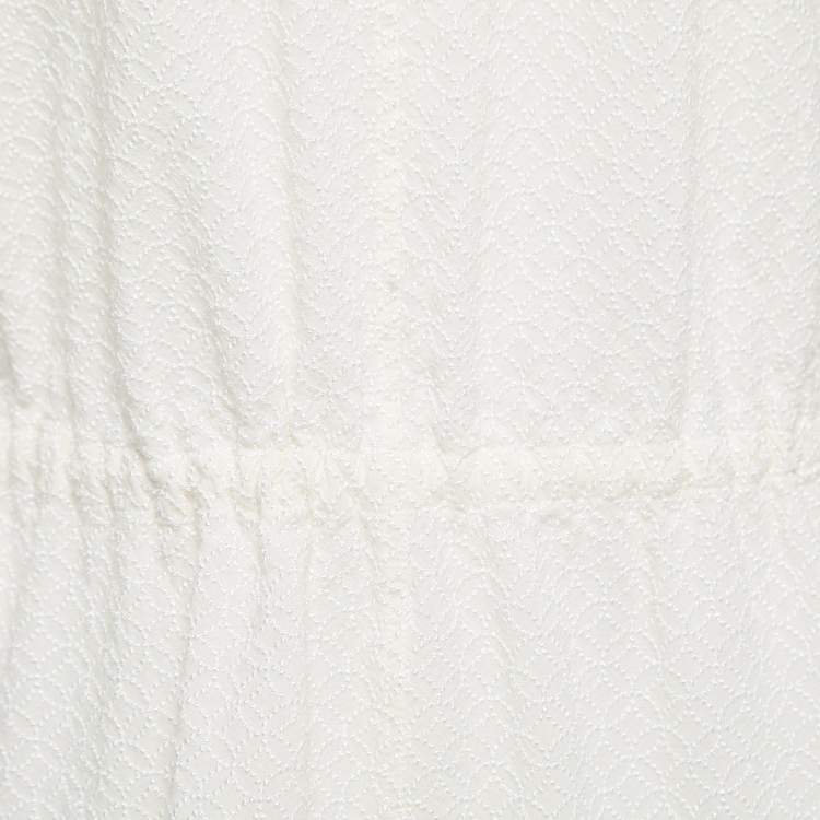 Pre Owned Alaia Cream Embroidered Crepe Drawstring Kimono Jacket M