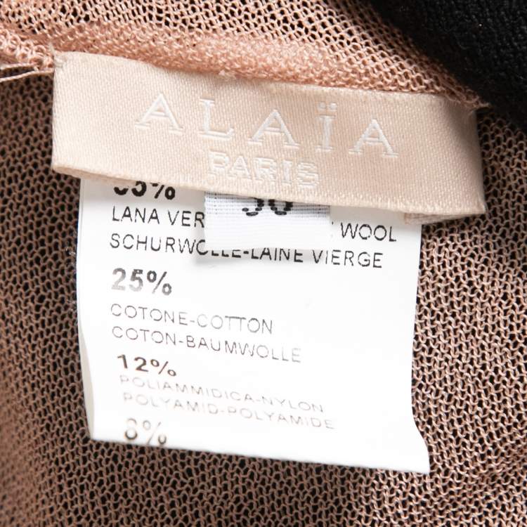 Pre Owned Alaia Black Wool Knit Sleeveless Short Dress M