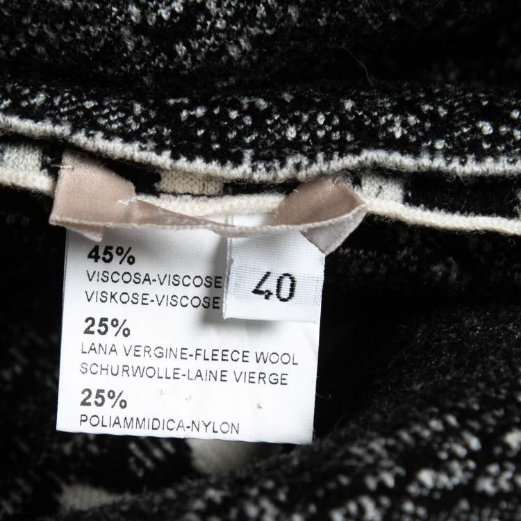 Pre Owned Alaia Black Patterned Wool Blend Sleeveless Short Dress M