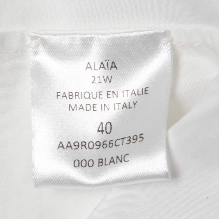 Pre Owned Alaia White Cotton Pleated Corset Mini Dress M