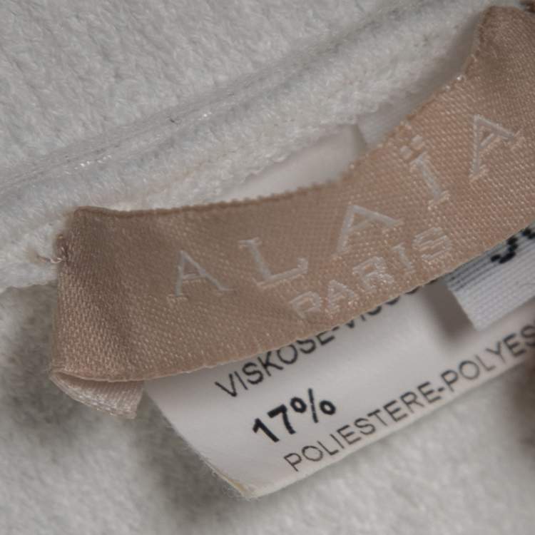 Pre Owned Alaia White Knit Sleeveless Flared Mini Dress M