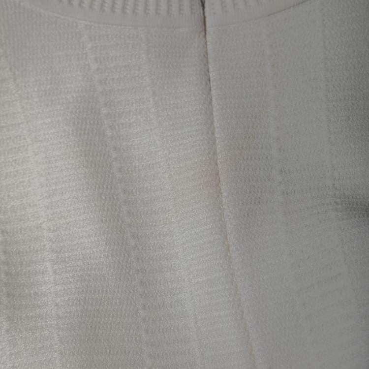 Pre Owned Alaia White Knit Sleeveless Flared Mini Dress M