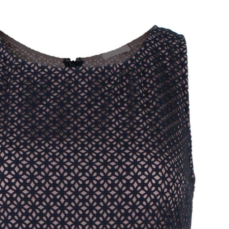 Pre Owned Azzedine Alaia Monochrome Flare Dress M