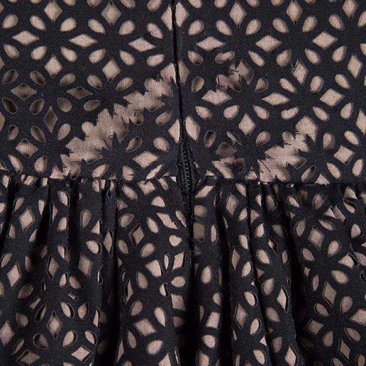 Pre Owned Azzedine Alaia Monochrome Flare Dress M