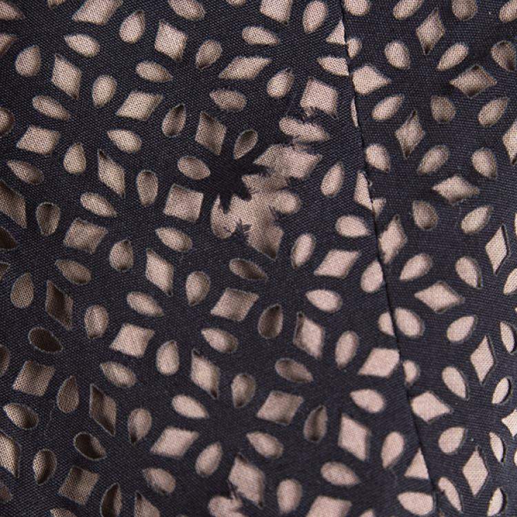 Pre Owned Azzedine Alaia Monochrome Flare Dress M