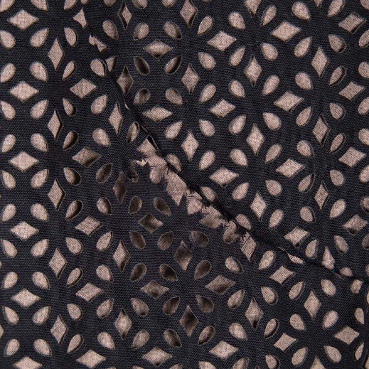 Pre Owned Azzedine Alaia Monochrome Flare Dress M
