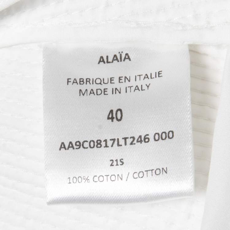 مملوكة مسبقًا Alaia White Cotton Corset Detail Shirt M