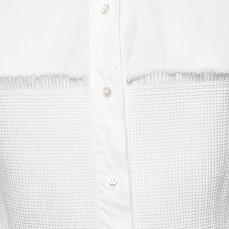 مملوكة مسبقًا Alaia White Cotton Corset Detail Shirt M